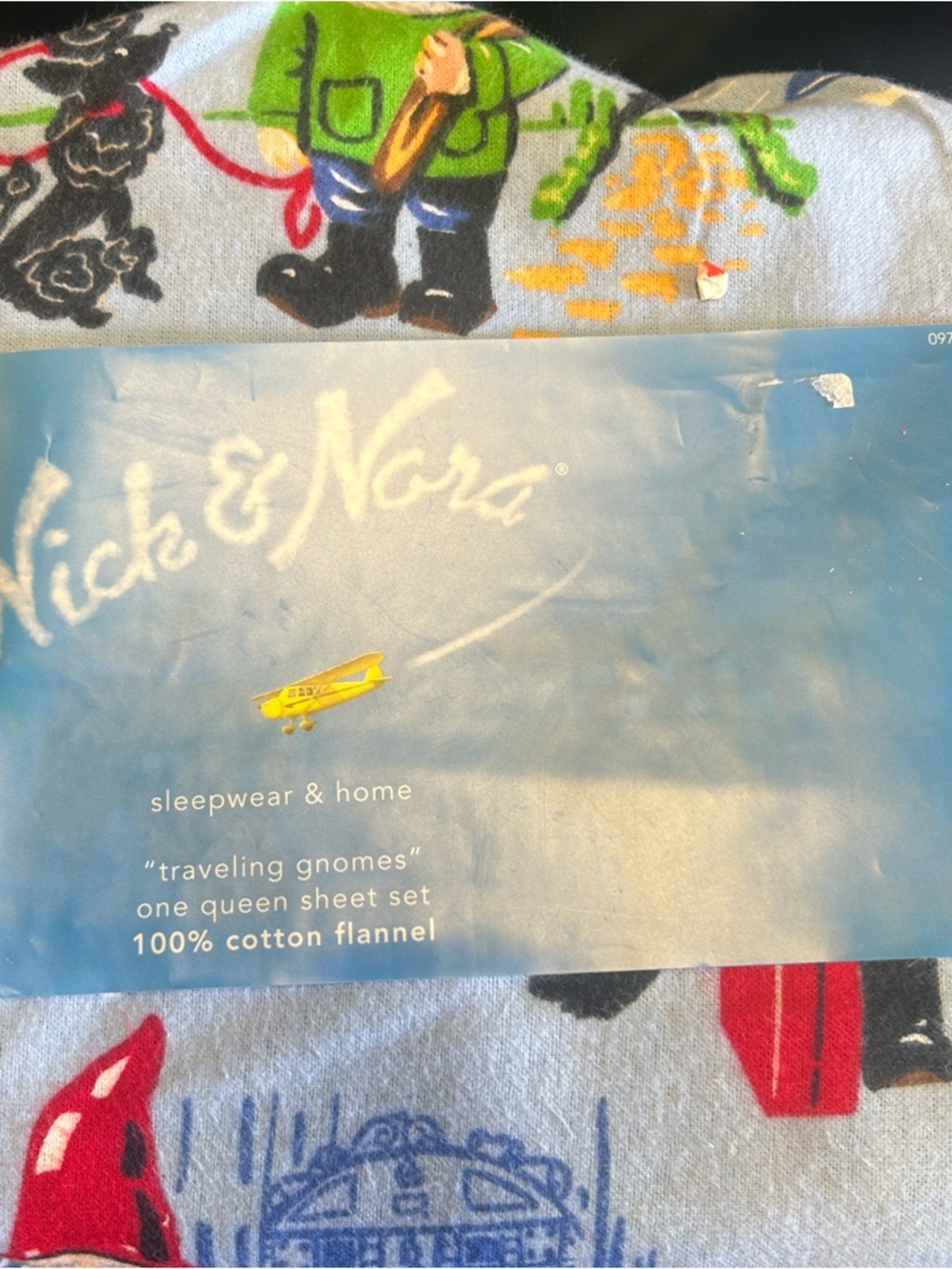 Title:
Nick & Nora Knome Flannel Sheet Set Queen Cozy Winter Bedding
